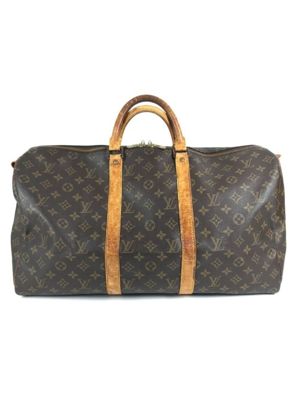 Louis Vuitton Boston Bag Keepall Bandouliere 50 Monogram Canvas Brown